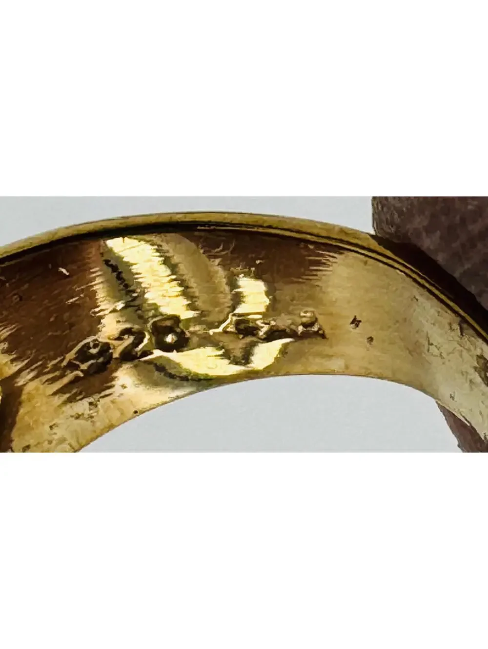 Men's gold clad sterling silver triangle crystal ring; size 5.75